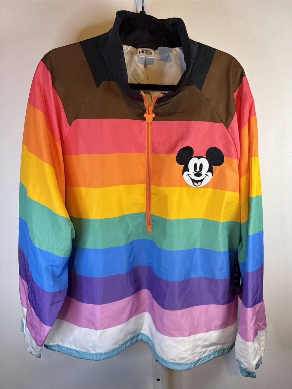NEW Mickey Mouse 1/2 Zip Pullover Lightweight Jacket Disney Pride Collection 2XL